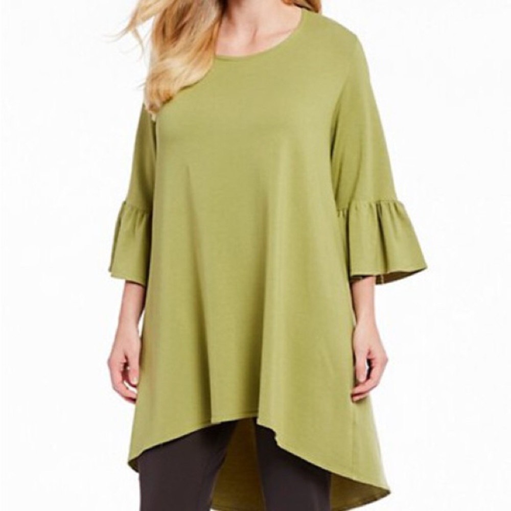 bryn Walker Phryne Lagenlook Lime Tunic Top New With Tags Size Small